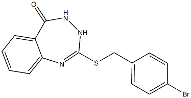 2-[(4-bromobenzyl)thio]-4,5-dihydro-3H-1,3,4-benzotriazepin-5-one Structure