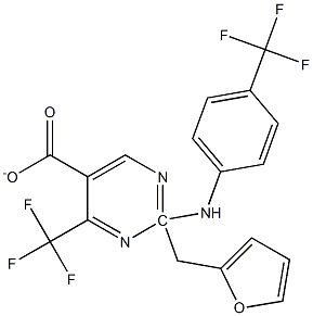 2-furylmethyl 4-(trifluoromethyl)-2-[4-(trifluoromethyl)anilino]pyrimidine-5-carboxylate,,结构式
