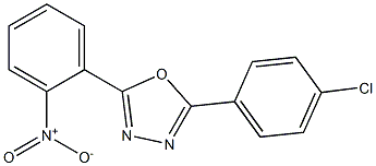 2-(4-chlorophenyl)-5-(2-nitrophenyl)-1,3,4-oxadiazole,,结构式
