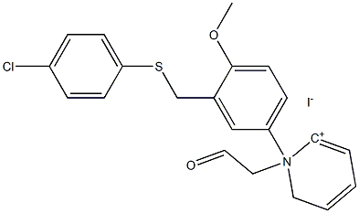 1-(3-{[(4-chlorophenyl)thio]methyl}-4-methoxyphenyl)-2-pyridinium-1-ylethan-1-one iodide,,结构式
