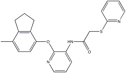 N1-{2-[(7-methyl-2,3-dihydro-1H-inden-4-yl)oxy]-3-pyridyl}-2-(2-pyridylthio)acetamide Structure