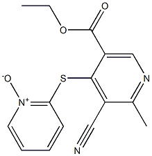 2-{[3-cyano-5-(ethoxycarbonyl)-2-methyl-4-pyridyl]thio}pyridinium-1-olate Struktur