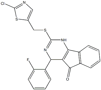  2-{[(2-chloro-1,3-thiazol-5-yl)methyl]sulfanyl}-4-(2-fluorophenyl)-1,4-dihydro-5H-indeno[1,2-d]pyrimidin-5-one