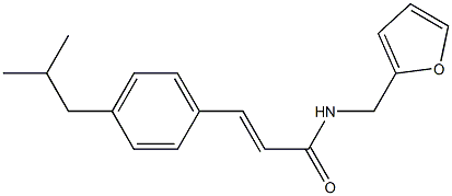 (E)-N-(2-furylmethyl)-3-(4-isobutylphenyl)-2-propenamide Structure