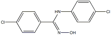 4-chloro-N-(4-chlorophenyl)-N'-hydroxybenzenecarboximidamide,,结构式