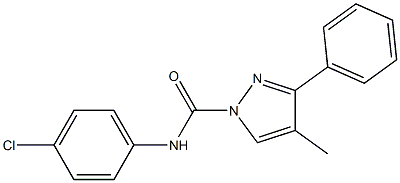 N1-(4-chlorophenyl)-4-methyl-3-phenyl-1H-pyrazole-1-carboxamide 化学構造式