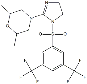 2-(2,6-dimethylmorpholino)-4,5-dihydro-1H-imidazol-1-yl [3,5-di(trifluoromethyl)phenyl] sulfone 化学構造式