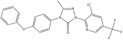 2-[3-chloro-5-(trifluoromethyl)-2-pyridinyl]-5-methyl-4-(4-phenoxyphenyl)-2,4-dihydro-3H-1,2,4-triazol-3-one Struktur