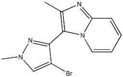 3-(4-bromo-1-methyl-1H-pyrazol-3-yl)-2-methylimidazo[1,2-a]pyridine,,结构式