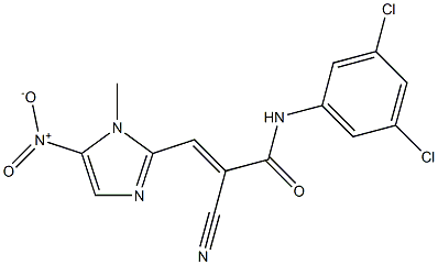 N1-(3,5-dichlorophenyl)-2-cyano-3-(1-methyl-5-nitro-1H-imidazol-2-yl)acrylamide Struktur