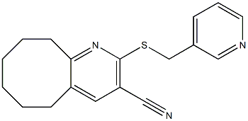 2-[(3-pyridinylmethyl)sulfanyl]-5,6,7,8,9,10-hexahydrocycloocta[b]pyridine-3-carbonitrile 化学構造式