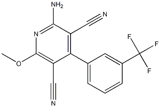 2-amino-6-methoxy-4-[3-(trifluoromethyl)phenyl]pyridine-3,5-dicarbonitrile,,结构式