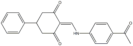 2-[(4-acetylanilino)methylene]-5-phenyl-1,3-cyclohexanedione Structure