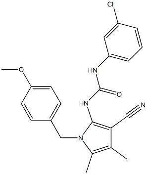 N-(3-chlorophenyl)-N'-[3-cyano-1-(4-methoxybenzyl)-4,5-dimethyl-1H-pyrrol-2-yl]urea Structure