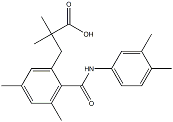 3-{2-[(3,4-dimethylanilino)carbonyl]-3,5-dimethylphenyl}-2,2-dimethylpropanoic acid,,结构式