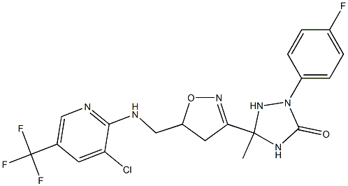 5-[5-({[3-chloro-5-(trifluoromethyl)-2-pyridinyl]amino}methyl)-4,5-dihydro-3-isoxazolyl]-2-(4-fluorophenyl)-5-methyl-1,2,4-triazolan-3-one,,结构式