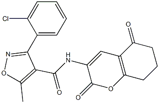  3-(2-chlorophenyl)-N-(2,5-dioxo-5,6,7,8-tetrahydro-2H-chromen-3-yl)-5-methyl-4-isoxazolecarboxamide