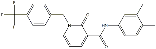 N-(3,4-dimethylphenyl)-2-oxo-1-[4-(trifluoromethyl)benzyl]-1,2-dihydro-3-pyridinecarboxamide 化学構造式