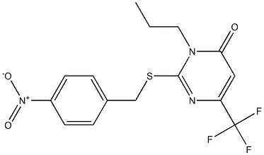 2-[(4-nitrobenzyl)sulfanyl]-3-propyl-6-(trifluoromethyl)-4(3H)-pyrimidinone,,结构式