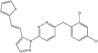 3-(2,4-dichlorobenzyl)-6-{5-[2-(2-thienyl)vinyl]-1H-pyrazol-1-yl}pyridazine Structure