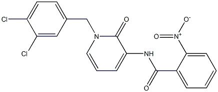N-[1-(3,4-dichlorobenzyl)-2-oxo-1,2-dihydro-3-pyridinyl]-2-nitrobenzenecarboxamide,,结构式
