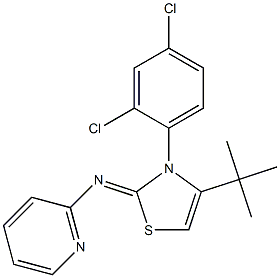 N2-[4-(tert-butyl)-3-(2,4-dichlorophenyl)-2,3-dihydro-1,3-thiazol-2-yliden]pyridin-2-amine Structure