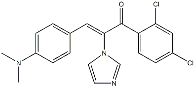 1-(2,4-dichlorophenyl)-3-[4-(dimethylamino)phenyl]-2-(1H-imidazol-1-yl)-2-propen-1-one 化学構造式
