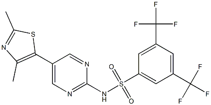  N1-[5-(2,4-dimethyl-1,3-thiazol-5-yl)pyrimidin-2-yl]-3,5-di(trifluoromethyl)benzene-1-sulfonamide