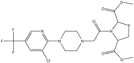 dimethyl 3-(2-{4-[3-chloro-5-(trifluoromethyl)-2-pyridinyl]piperazino}acetyl)-1,3-thiazolane-2,4-dicarboxylate|