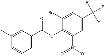 2-bromo-6-nitro-4-(trifluoromethyl)phenyl 3-methylbenzoate Structure