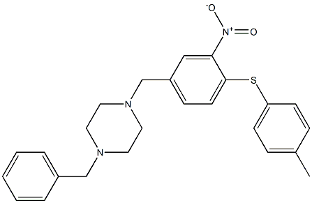 1-benzyl-4-{4-[(4-methylphenyl)sulfanyl]-3-nitrobenzyl}piperazine Structure