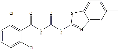 N-(2,6-dichlorobenzoyl)-N'-(5-methyl-1,3-benzothiazol-2-yl)urea Structure