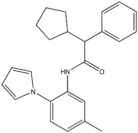 N1-[5-methyl-2-(1H-pyrrol-1-yl)phenyl]-2-cyclopentyl-2-phenylacetamide Struktur