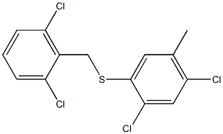 1,5-dichloro-2-[(2,6-dichlorobenzyl)thio]-4-methylbenzene,,结构式