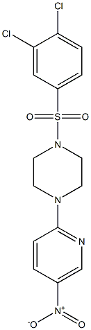1-[(3,4-dichlorophenyl)sulfonyl]-4-(5-nitro-2-pyridyl)piperazine 化学構造式