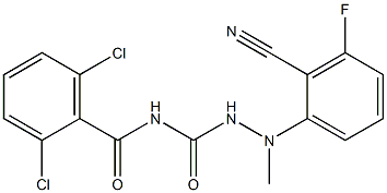 N1-(2,6-dichlorobenzoyl)-2-(2-cyano-3-fluorophenyl)-2-methylhydrazine-1-carboxamide,,结构式