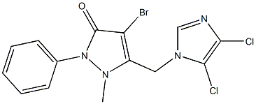 4-bromo-5-[(4,5-dichloro-1H-imidazol-1-yl)methyl]-1-methyl-2-phenyl-1,2-dihydro-3H-pyrazol-3-one Structure