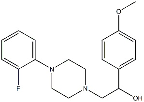 2-[4-(2-fluorophenyl)piperazino]-1-(4-methoxyphenyl)-1-ethanol Struktur