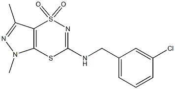  3-[(3-chlorobenzyl)amino]-5,7-dimethyl-1,5-dihydro-1lambda~6~-pyrazolo[3,4- e][1,4,2]dithiazine-1,1-dione