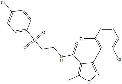 N4-{2-[(4-chlorophenyl)sulfonyl]ethyl}-3-(2,6-dichlorophenyl)-5-methylisoxazole-4-carboxamide 化学構造式
