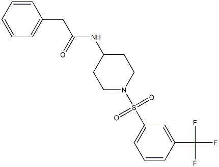2-phenyl-N-(1-{[3-(trifluoromethyl)phenyl]sulfonyl}piperidin-4-yl)acetamide Struktur