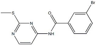 3-bromo-N-[2-(methylsulfanyl)-4-pyrimidinyl]benzenecarboxamide,,结构式