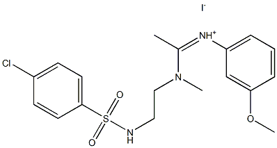 N-{(Z)-1-[(2-{[(4-chlorophenyl)sulfonyl]amino}ethyl)(methyl)amino]ethylidene}-3-methoxybenzenaminium iodide 结构式