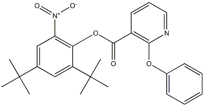 2,4-di(tert-butyl)-6-nitrophenyl 2-phenoxynicotinate Struktur