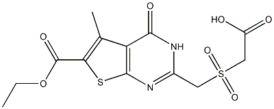 ({[6-(ethoxycarbonyl)-5-methyl-4-oxo-3,4-dihydrothieno[2,3-d]pyrimidin-2-yl]methyl}sulfonyl)acetic acid 化学構造式