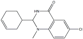 6-chloro-2-cyclohex-3-enyl-1-methyl-1,2,3,4-tetrahydroquinazolin-4-one,,结构式