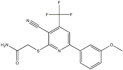 2-{[3-cyano-6-(3-methoxyphenyl)-4-(trifluoromethyl)-2-pyridinyl]sulfanyl}acetamide,,结构式