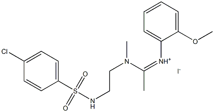 N-{(Z)-1-[(2-{[(4-chlorophenyl)sulfonyl]amino}ethyl)(methyl)amino]ethylidene}-2-methoxybenzenaminium iodide Struktur