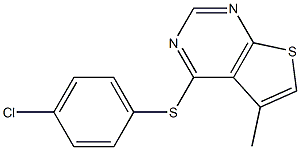 4-[(4-chlorophenyl)thio]-5-methylthieno[2,3-d]pyrimidine,,结构式