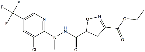ethyl 5-({2-[3-chloro-5-(trifluoromethyl)-2-pyridinyl]-2-methylhydrazino}carbonyl)-4,5-dihydro-3-isoxazolecarboxylate Struktur